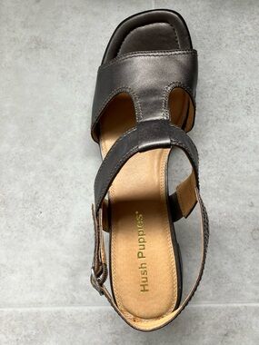 Hush Puppies Women's Metallic Pewter Slingback Heels